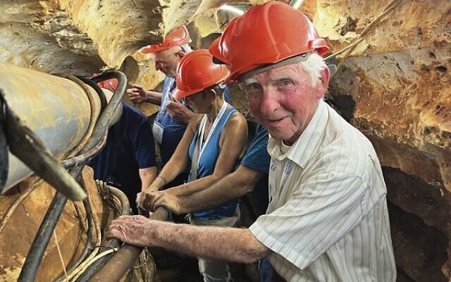 Maurice Fremder in a former Hezbollah tunnel. Maurice Fremder in a former Hezbollah tunnel.