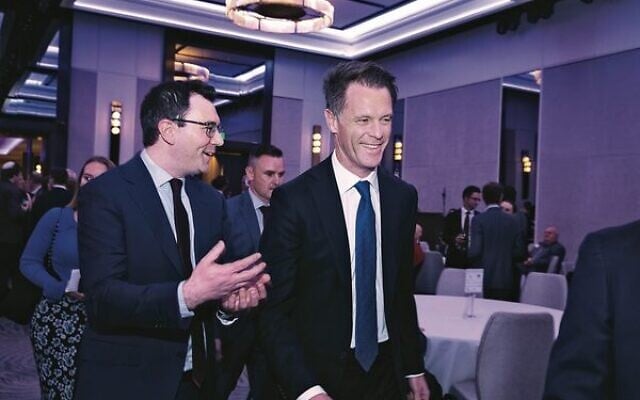 Darren Bark (left) and Premier Chris Minns. Photo: Giselle Haber Darren Bark (left) and Premier Chris Minns. Photo: Giselle Haber