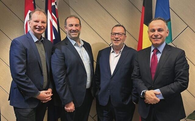 From left: David Southwick MP, Zeddy Lawrence, Yossi Goldfarb and Leader of the Opposition John Pesutto. From left: David Southwick MP, Zeddy Lawrence, Yossi Goldfarb and Leader of the Opposition John Pesutto.