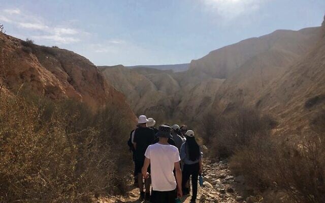 Hiking through the Negev. Hiking through the Negev.