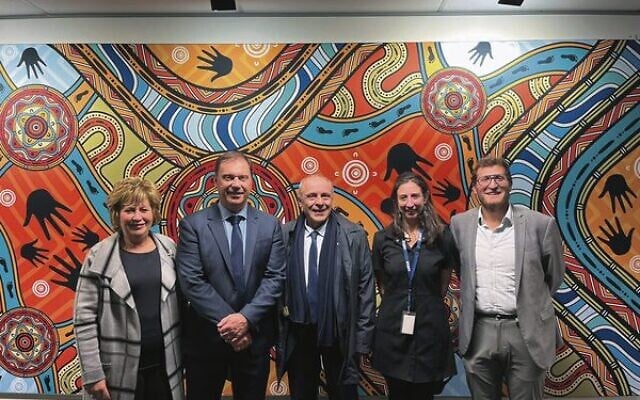 From left: Judy Fetter, Minister Colin Brooks, Dr Hass Dellal, Dana Krause and Rabbi Gabi Kaltmann. From left: Judy Fetter, Minister Colin Brooks, Dr Hass Dellal, Dana Krause and Rabbi Gabi Kaltmann.
