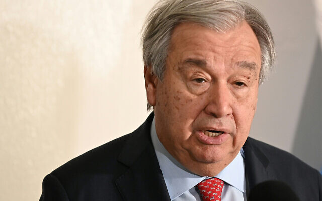 UN Secretary-General Antonio Guterres speaks during a press conference in Port-au-Prince, Haiti, on July 1, 2023. Photo: Richard Pierrin/AFP UN Secretary-General Antonio Guterres speaks during a press conference in Port-au-Prince, Haiti, on July 1, 2023. Photo: Richard Pierrin/AFP