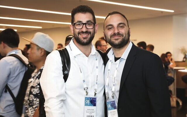 Jeremy Ungar (left) with a fellow US trade officer at Israel Cyber Week. Jeremy Ungar (left) with a fellow US trade officer at Israel Cyber Week.