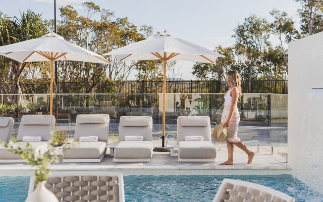 Pool at the new Essence hotel overlooking the Noosa National Park. Pool at the new Essence hotel overlooking the Noosa National Park.