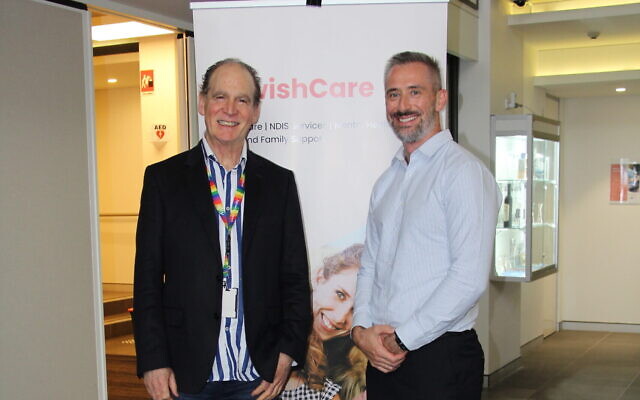 Warren Hurst (left) with JewishCare NSW CEO Gary Groves. Warren Hurst (left) with JewishCare NSW CEO Gary Groves.