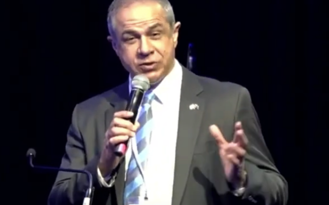 Israeli ambassador Amir Maimon at the prayer breakfast.
Photo: YouTube video screenshot. Israeli ambassador Amir Maimon at the prayer breakfast.
Photo: YouTube video screenshot.