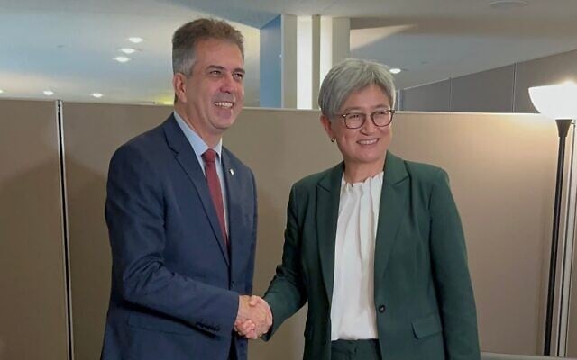 Israeli Foreign Minister Eli Cohen (left) and Australian Foreign Minister Penny Wong. Photo: Facebook Israeli Foreign Minister Eli Cohen (left) and Australian Foreign Minister Penny Wong. Photo: Facebook