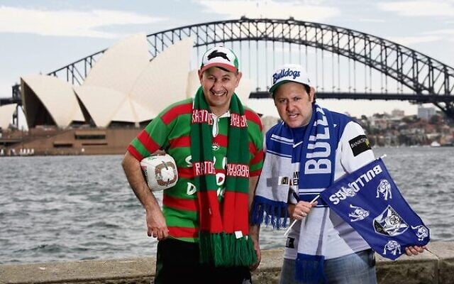 Jeremy Jones and Gareth Narunsky before the 2014 NRL Grand Final. Photo: Noel Kessel Jeremy Jones and Gareth Narunsky before the 2014 NRL Grand Final. Photo: Noel Kessel