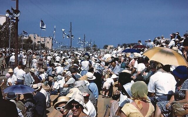 Susie Klein watches the Independence parade in Israel, 1960. Susie Klein watches the Independence parade in Israel, 1960.