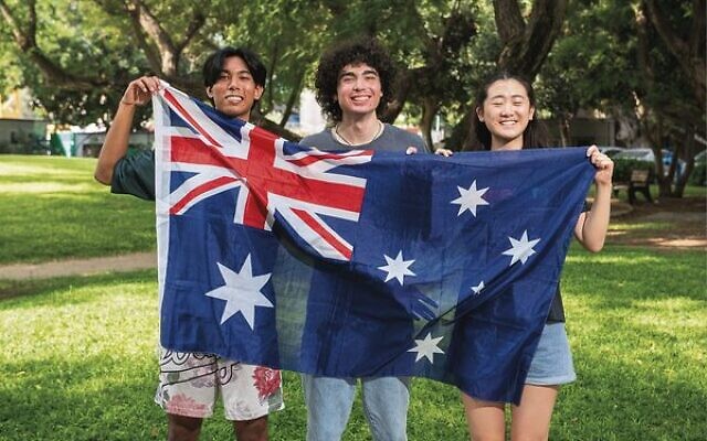 From left: Nathan Teh, Finn Lip and Chi Chi Zhao at the Weizmann Institute of Science's Rehovot campus. From left: Nathan Teh, Finn Lip and Chi Chi Zhao at the Weizmann Institute of Science's Rehovot campus.