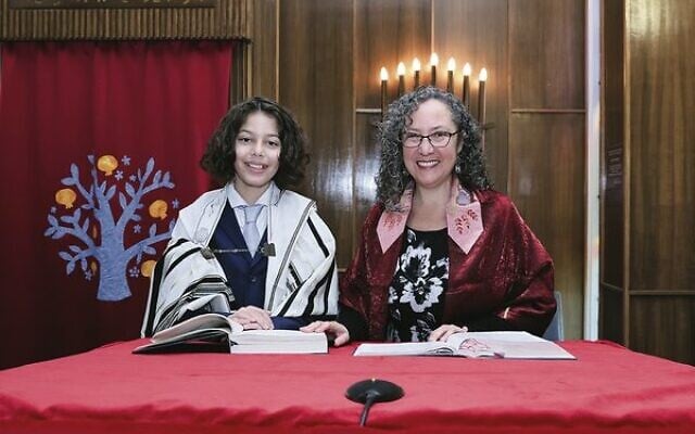 Rabbi Allison Conyer officiating at Ziggy's bar mitzvah. Rabbi Allison Conyer officiating at Ziggy's bar mitzvah.