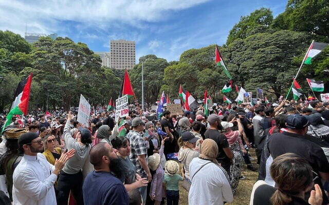 A pro-Palestine rally in Sydney. Photo: Anna Arkayeva/TASS/Sipa USA A pro-Palestine rally in Sydney. Photo: Anna Arkayeva/TASS/Sipa USA