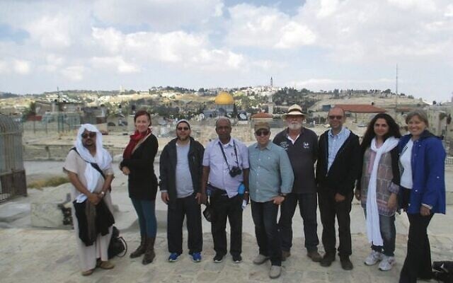 Alex Kats (centre) and Rabbi Ralph Genende (third from right) on an interfaith trip to Israel. Photo: Supplied Alex Kats (centre) and Rabbi Ralph Genende (third from right) on an interfaith trip to Israel. Photo: Supplied
