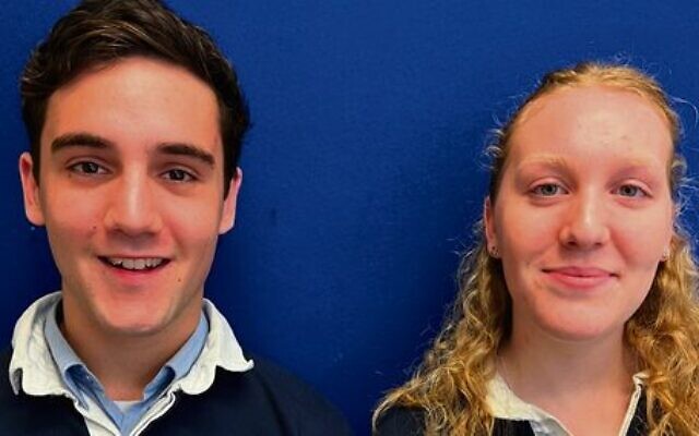 Gabe Lewin (top) and Elise Nathan, Mount Scopus College captains. Gabe Lewin (top) and Elise Nathan, Mount Scopus College captains.