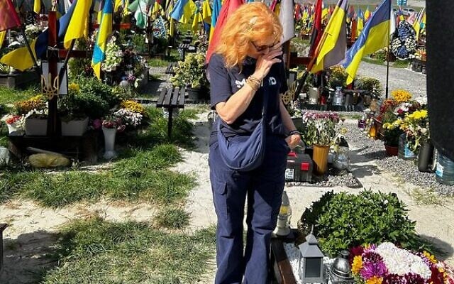 SmartAID's Alethea Gold visiting a new cemetery in Lviv in mid-September, where 400 young Ukrainians are buried. SmartAID's Alethea Gold visiting a new cemetery in Lviv in mid-September, where 400 young Ukrainians are buried.