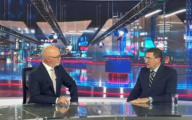 Julian Leeser (right) talks to Sky News host Chris Kenny. Photo: Screenshot via Facebook Julian Leeser (right) talks to Sky News host Chris Kenny. Photo: Screenshot via Facebook