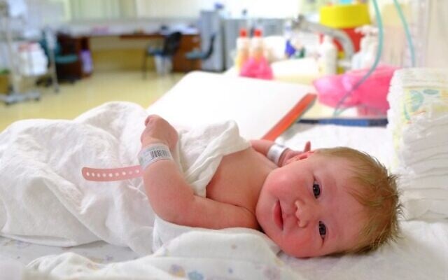 Illustrative: A newborn baby in an Israeli hospital. Photo: Chen Leopold/Flash90 Illustrative: A newborn baby in an Israeli hospital. Photo: Chen Leopold/Flash90