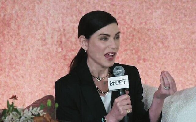Screen capture from video of Julianna Margulies speaking during the Variety Hollywood & Antisemitism Summit, in Los Angeles on October 18. Photo: X Screen capture from video of Julianna Margulies speaking during the Variety Hollywood & Antisemitism Summit, in Los Angeles on October 18. Photo: X