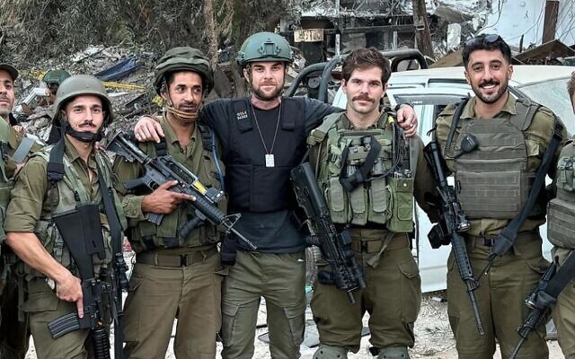 Aussie influencer Nate Buzolic (third from right) says he came to Israel to help fight the social media battle (Courtesy) Aussie influencer Nate Buzolic (third from right) says he came to Israel to help fight the social media battle (Courtesy)