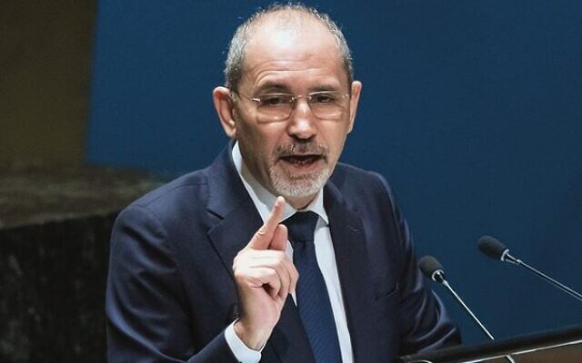 Jordan's Foreign Minister Ayman Safadi at the UN General Assembly on October 26. Photo: Eduardo Munoz Alvarez/Getty Images/AFP Jordan's Foreign Minister Ayman Safadi at the UN General Assembly on October 26. Photo: Eduardo Munoz Alvarez/Getty Images/AFP