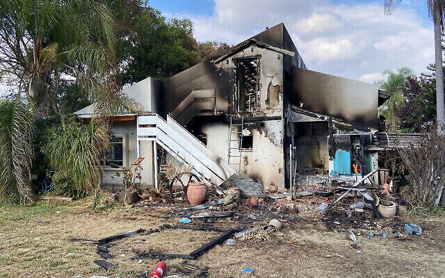 File: Eight children were found dead in this house at Kibbutz Be’eri, killed by Hamas terrorists on October 7, 2023. (The Times of Israel: David Horovitz/Times of Israel) File: Eight children were found dead in this house at Kibbutz Be’eri, killed by Hamas terrorists on October 7, 2023. (The Times of Israel: David Horovitz/Times of Israel)