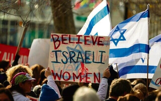 A '#MeToo unless you are a Jew' protest in New York in December. Photo: Charly Triballeau/AFP A '#MeToo unless you are a Jew' protest in New York in December. Photo: Charly Triballeau/AFP