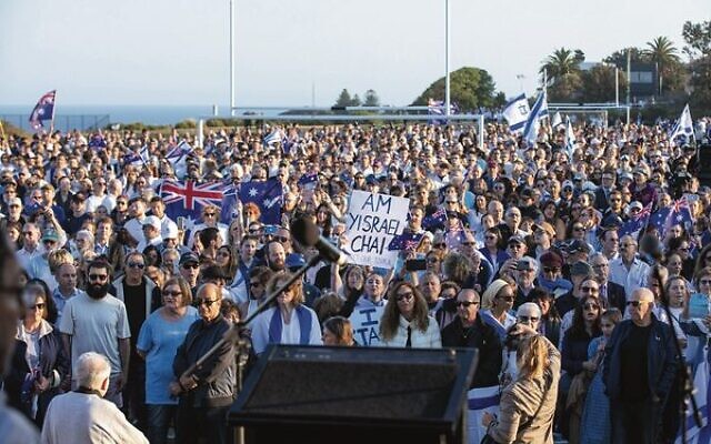Just days after the October 7 attacks, thousands of people rallied and showed their support for Israel. Photo: Cameron Clegg Just days after the October 7 attacks, thousands of people rallied and showed their support for Israel. Photo: Cameron Clegg