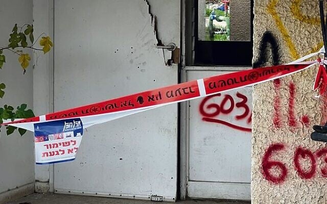 Left: A house in Kibbutz Kfar Aza. The "mezukeh" sign (top) means ZAKA, the organisation that removes bodies and body parts for burial, has completed its work.
Right: A destroyed room in Kibbutz Nir Oz. Left: A house in Kibbutz Kfar Aza. The "mezukeh" sign (top) means ZAKA, the organisation that removes bodies and body parts for burial, has completed its work.
Right: A destroyed room in Kibbutz Nir Oz.