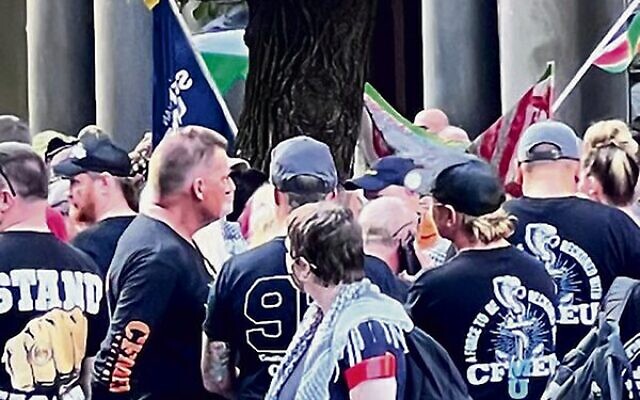 Demonstrators outside the Melbourne Town Hall on Tuesday as the ceasefire motion was debated. Demonstrators outside the Melbourne Town Hall on Tuesday as the ceasefire motion was debated.