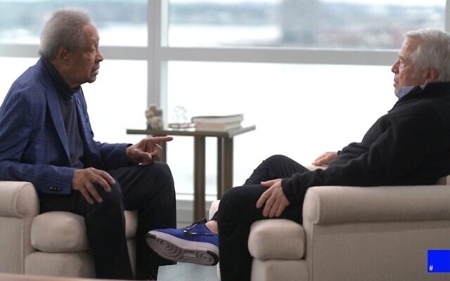 Clarence Jones, left, and Robert Kraft (JTA: Courtesy of Foundation to Combat Antisemitism) Clarence Jones, left, and Robert Kraft (JTA: Courtesy of Foundation to Combat Antisemitism)