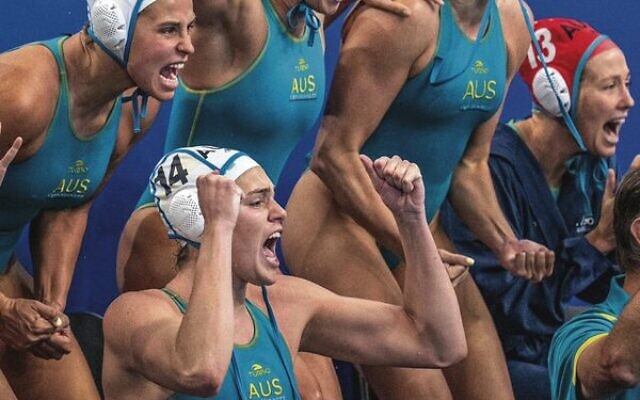 Sienna Green (seated in the front) with teammates at the 2024 world championships in Doha on
February 15. Photo: WPA Sienna Green (seated in the front) with teammates at the 2024 world championships in Doha on
February 15. Photo: WPA