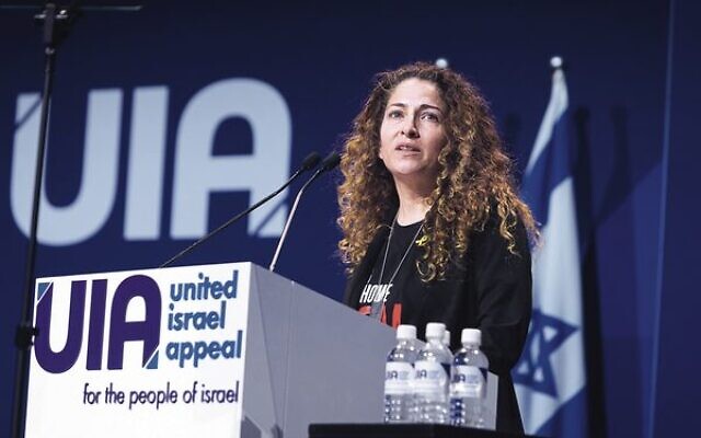 Michal Uziyahu tells her story. Photo: Giselle Haber Michal Uziyahu tells her story. Photo: Giselle Haber