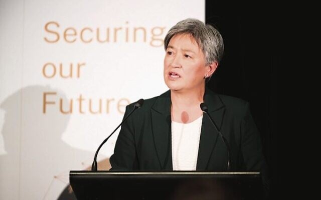 Foreign Minister Wong speaking at the ANU National Security College on April 9. Photo: Australian National University Foreign Minister Wong speaking at the ANU National Security College on April 9. Photo: Australian National University