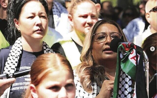 Greens deputy leader Mehreen Faruqi speaks at an anti-Israel rally in Sydney. Photo: Instagram Greens deputy leader Mehreen Faruqi speaks at an anti-Israel rally in Sydney. Photo: Instagram