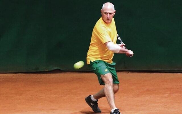 Stephen Sharp in action for Australia at the 2024 ITF World Masters Team Championships. Stephen Sharp in action for Australia at the 2024 ITF World Masters Team Championships.
