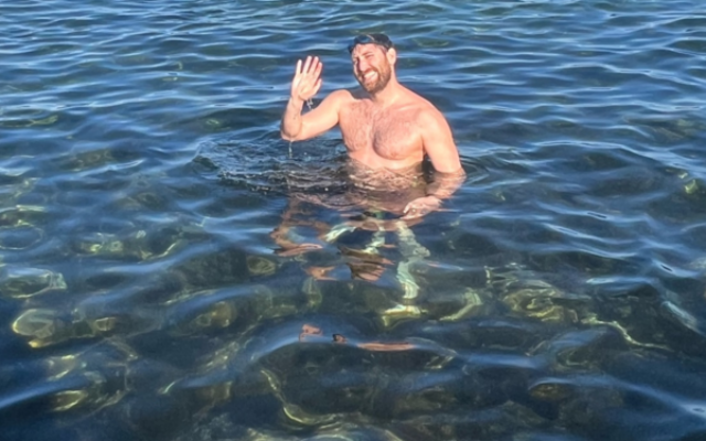 Ari Mitchell participating in Stevie's Swim to honour his daughter Stevie. Ari Mitchell participating in Stevie's Swim to honour his daughter Stevie.