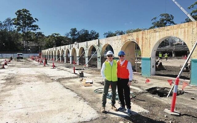 Steven Lowy (right) at the White City site. Steven Lowy (right) at the White City site.