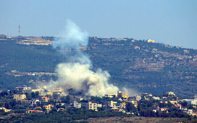 Smoke billows following Israeli strikes in the village of Shihin in southern Lebanon near the border with Israel on June 28, 2024 (The Times of Israel: Kawnat HAJU/ AFP) Smoke billows following Israeli strikes in the village of Shihin in southern Lebanon near the border with Israel on June 28, 2024 (The Times of Israel: Kawnat HAJU/ AFP)