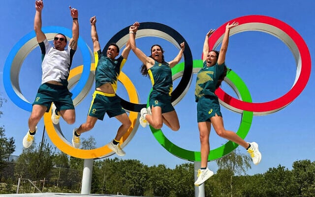 From left: Aussie canoe slalom team members Tristan Carter, Tim Anderson, and sisters Jessica and Noemie Fox, in the Paris Paris 2024 Athletes' Village. Photo: Paddle Australia From left: Aussie canoe slalom team members Tristan Carter, Tim Anderson, and sisters Jessica and Noemie Fox, in the Paris Paris 2024 Athletes' Village. Photo: Paddle Australia