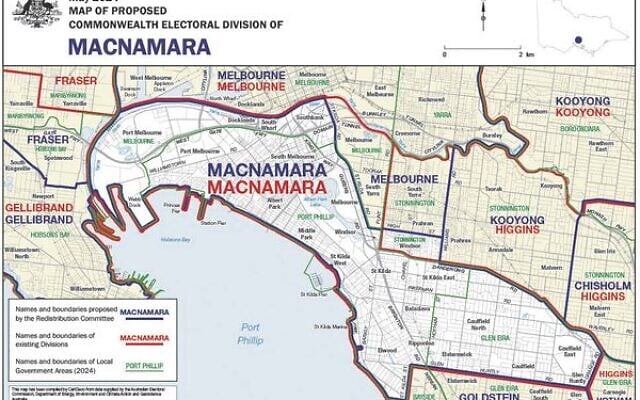 Proposed changes to the boundaries of the electorate of Macnamara. Proposed changes to the boundaries of the electorate of Macnamara.