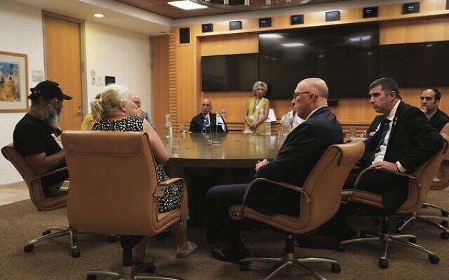 Peter Dutton met with families of hostages and survivors during his trip. Peter Dutton met with families of hostages and survivors during his trip.