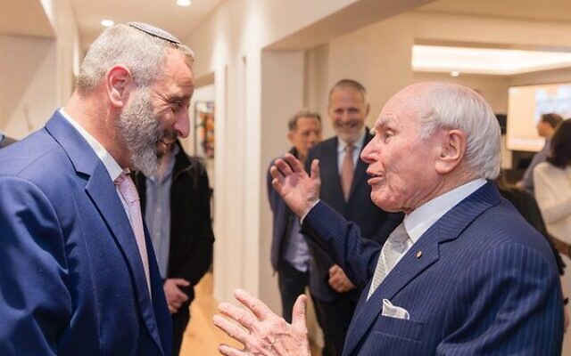 United Hatzalah of Israel co-founder Dov Maisel (left) greets John Howard at the Sydney launch of AFUHI. Photo: SB Creatives Photography United Hatzalah of Israel co-founder Dov Maisel (left) greets John Howard at the Sydney launch of AFUHI. Photo: SB Creatives Photography