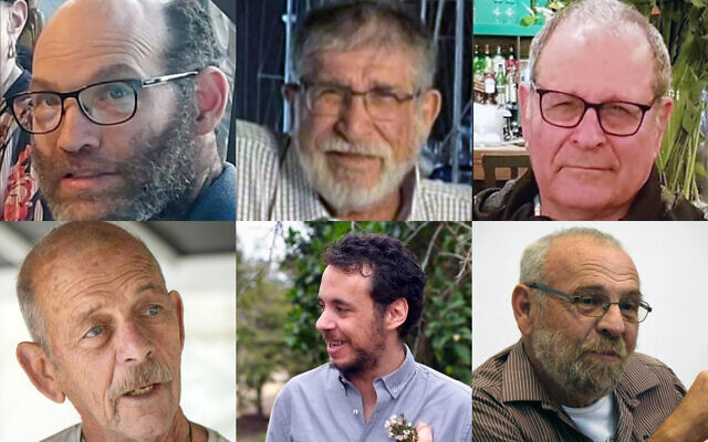 Top (L-R): Nadav Popplewell, Yoram Metzger, Avraham Munder; bottom (L-R): Chaim Peri, Yagev Buchshtav, Alex Dancyg (The Times of Israel: Courtesy) Top (L-R): Nadav Popplewell, Yoram Metzger, Avraham Munder; bottom (L-R): Chaim Peri, Yagev Buchshtav, Alex Dancyg (The Times of Israel: Courtesy)