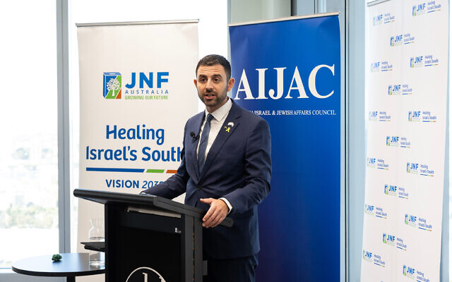 Eylon Levy at the AIJAC/JNF lunch. Photo: Nadine Saacks Eylon Levy at the AIJAC/JNF lunch. Photo: Nadine Saacks