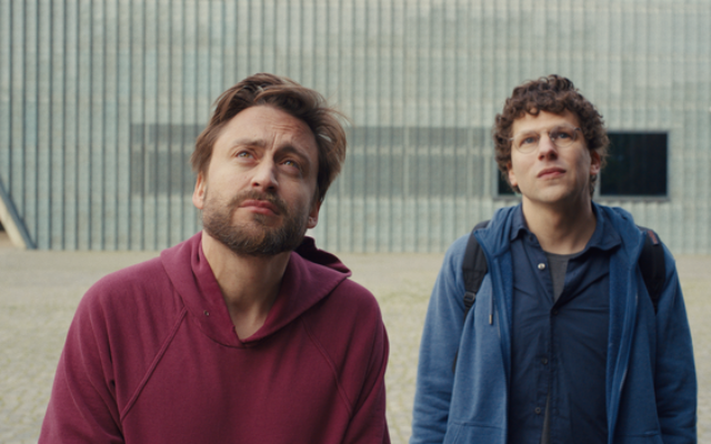 Kieran Culkin and Jesse Eisenberg in A Real Pain. Kieran Culkin and Jesse Eisenberg in A Real Pain.