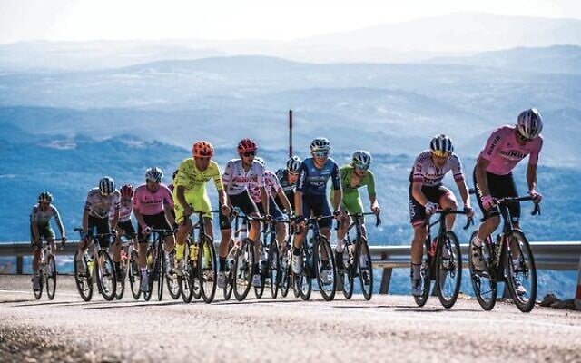 Brayden Bloch (fourth from the right, in blue shirt) cycling for team Brocar-Ale
in the hills surrounding Valencia,
Spain, last month. Brayden Bloch (fourth from the right, in blue shirt) cycling for team Brocar-Ale
in the hills surrounding Valencia,
Spain, last month.