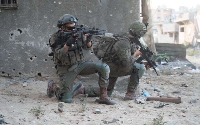 Troops operating in the Gaza Strip in an undated photo released for publication by the military on November 13, 2024. (The Times of Israel: Israel Defense Forces) Troops operating in the Gaza Strip in an undated photo released for publication by the military on November 13, 2024. (The Times of Israel: Israel Defense Forces)