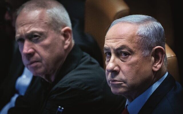 Israeli Prime Minister Benjamin Netanyahu (right) and former Defence Minister Yoav Gallant. Photo: Yonatan Sindel/Flash90 Israeli Prime Minister Benjamin Netanyahu (right) and former Defence Minister Yoav Gallant. Photo: Yonatan Sindel/Flash90