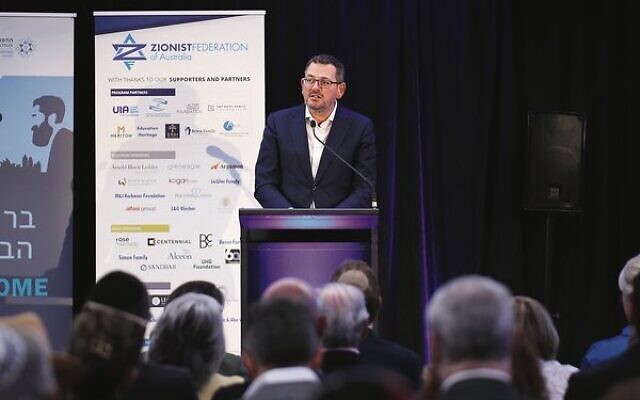 3-11-24 Former Victorian Premier Daniel Andrews speaking at the Jerusalem Prize ceremony 2024. Photo: Peter Haskin 3-11-24 Former Victorian Premier Daniel Andrews speaking at the Jerusalem Prize ceremony 2024. Photo: Peter Haskin