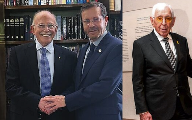 From left: Mark Leibler with President Isaac Herzog; Frank Lowy. From left: Mark Leibler with President Isaac Herzog; Frank Lowy.